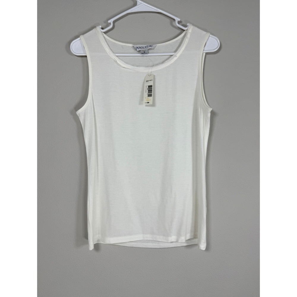 NWT Pendleton Tank Top Women Size S White Modal Soft Capsule Minimalist Basics
